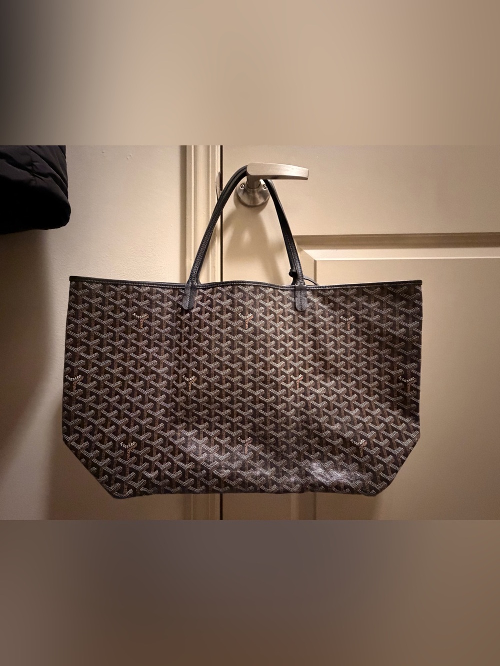 Goyard St. Louis GM Tote in Black and Brown Goyard Canvas